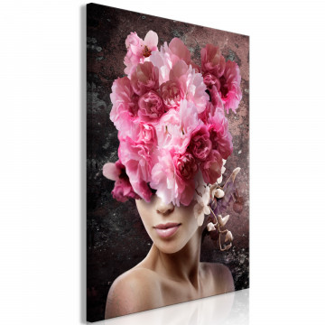 Tablou canvas femeie cu flori