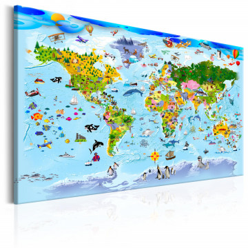 Tablou - Children's Map: Colourful Travels - Img 1