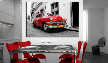 Tablou - Cuban Classic Car (Red) - Img 4