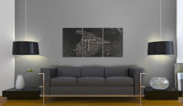 Tablou - Map of Spain on the blackboard - triptich - Img 4