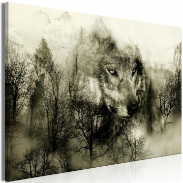 Tablou - Mountain Predator (1 Part) Wide Beige - Img 1