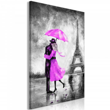 Tablou - Paris Fog (1 Part) Vertical Pink - Img 1