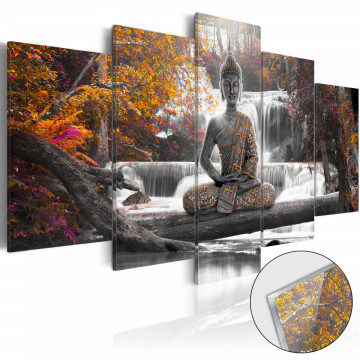 Tablou pe sticlă acrilică - Autumnal Buddha [Glass] - Img 1