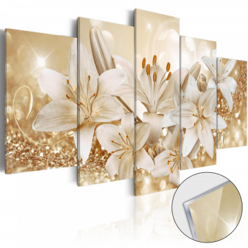 Tablou pe sticlă acrilică - Golden Bouquet [Glass] - Img 1