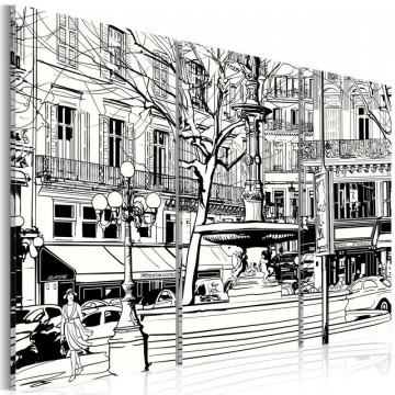 Tablou - Sketch of Parisian square - Img 1