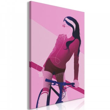 Tablou - Woman on Bicycle (1 Part) Vertical - Img 1