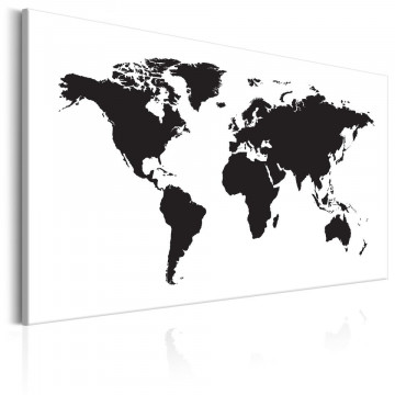 Tablou - World Map: Black & White Elegance - Img 1