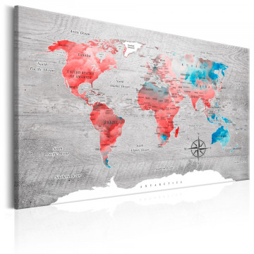 Tablou - World Map: Red Roam - Img 1