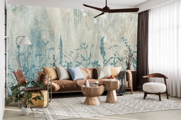Tapet personalizat - Colaj de Flori nuanțe turquoise - Img 4