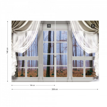 3D Door View Misty Forest Photo Wallpaper Wall Mural - Img 11