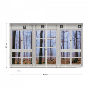 3D Door View Misty Forest Photo Wallpaper Wall Mural - Img 13