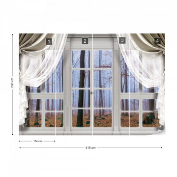 3D Door View Misty Forest Photo Wallpaper Wall Mural - Img 14