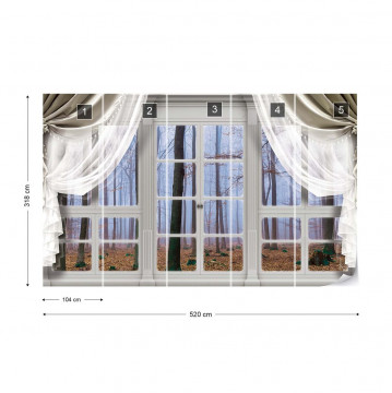 3D Door View Misty Forest Photo Wallpaper Wall Mural - Img 4