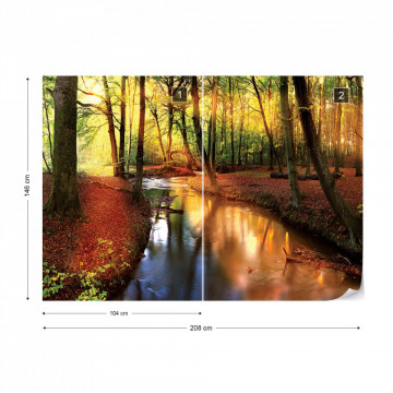 Autumn Forest River Nature Photo Wallpaper Wall Mural - Img 11