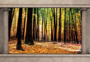 Autumn Forest Roman Column View Photo Wallpaper Wall Mural - Img 3