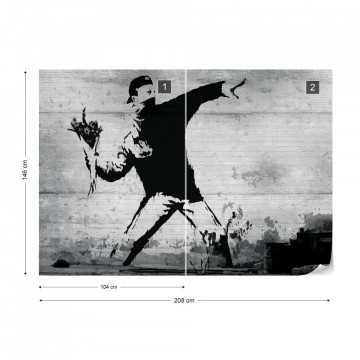 Banksy Graffiti Concrete Photo Wallpaper Wall Mural - Img 11