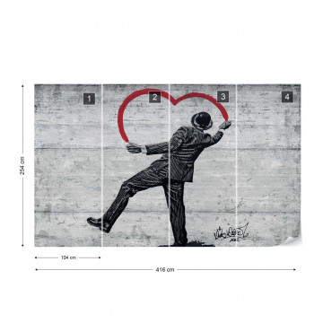 Banksy Graffiti Concrete Texture Photo Wallpaper Wall Mural - Img 4
