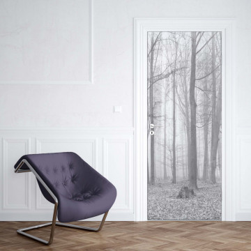 Black And White Misty Forest Photo Wallpaper Wall Mural - Img 21