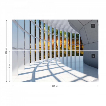 Forest 3D Modern Architecture View Photo Wallpaper Wall Mural - Img 5