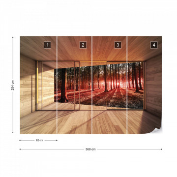 Forest 3D Modern Window View Photo Wallpaper Wall Mural - Img 7