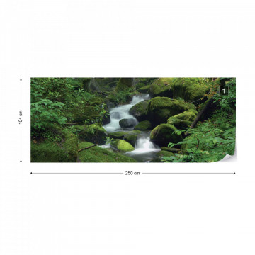 Forest Waterfall Rocks Nature Photo Wallpaper Wall Mural - Img 10
