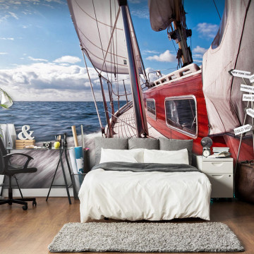 Fototapet - A boat far from the shore - Img 1
