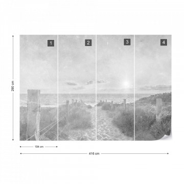 Fototapet - Apus de Vară – Aspect Vintage Alb-Negru - Img 17