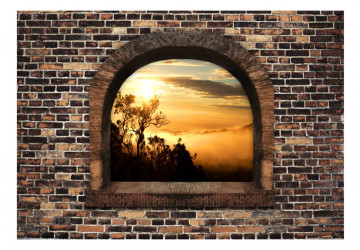 Fototapet autoadeziv - Stony Window: Morning Mist - Img 2