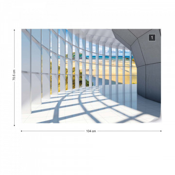 Fototapet - Beach 3D Modern Architecture - Img 1
