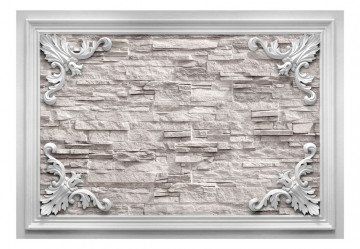 Fototapet - Brick in the Frame (Beige) - Img 2
