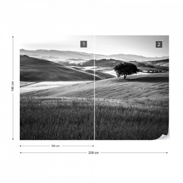 Fototapet - Dealuri Înverzite – Alb-Negru - Img 14