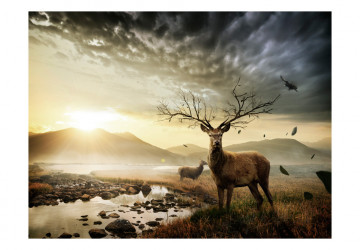 Fototapet - Deers by mountain stream - Img 2