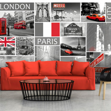 Fototapet - London, Paris, Berlin, New York - Img 1