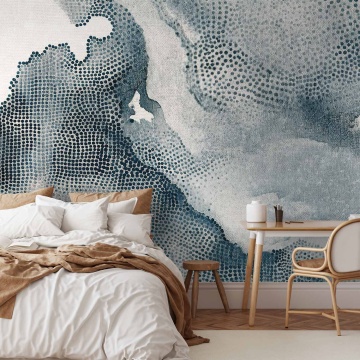 Fototapet - Nautical lines - subtle dot patterns in shades of blue - Img 1
