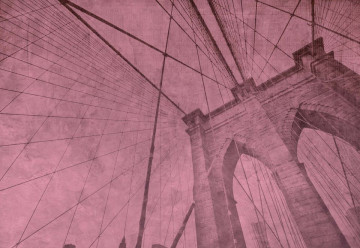 Fototapet - Podul Brooklyn – Efect Grafic Violet - Img 3