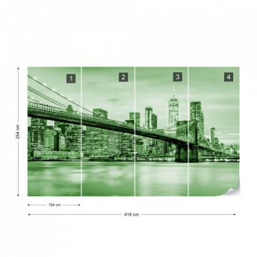 Fototapet - Podul Brooklyn NYC – Verde - Img 16