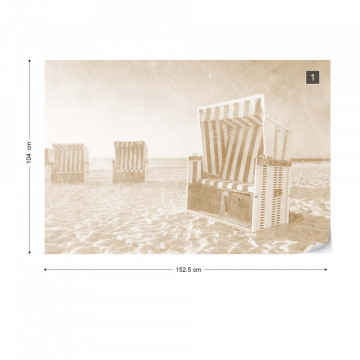Fototapet - Relaxare pe Plajă – Sepia - Img 13