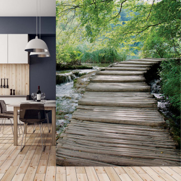 Green Forest Waterfall Pathway Photo Wallpaper Wall Mural - Img 17