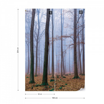 Misty Forest Photo Wallpaper Wall Mural - Img 7