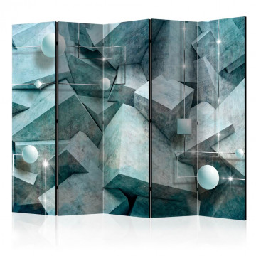 Paravan - Concrete Cubes (Green) II [Room Dividers] - Img 1