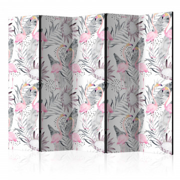 Paravan - Flamingos and Twigs II [Room Dividers] - Img 1