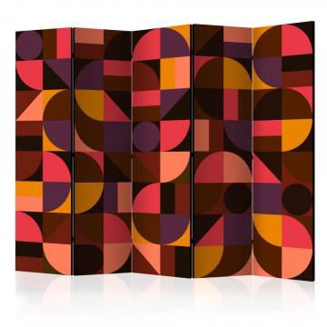Paravan - Geometric Mosaic (Red) II [Room Dividers] - Img 1