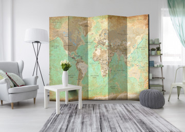 Paravan - Turquoise World Map [Room Dividers] - Img 2