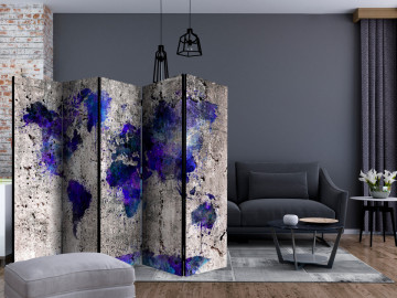 Paravan - World Map: Ink Blots II [Room Dividers] - Img 2