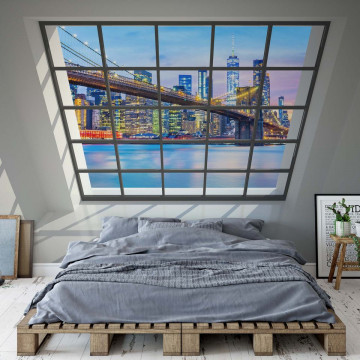 Penthouse Window Brooklyn Bridge New York View - Img 1