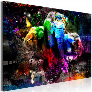 Tablou - Colorful Elephants (1 Part) Wide - Img 1