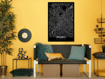 Tablou - Dark Map of Brussels (1 Part) Vertical - Img 2