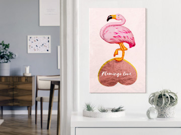 Tablou - Flamingo in Love (1 Part) Vertical - Img 1