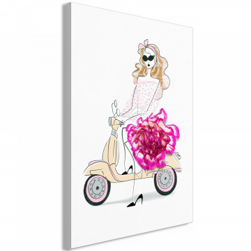 Tablou - Girl on a Scooter (1 Part) Vertical - Img 1