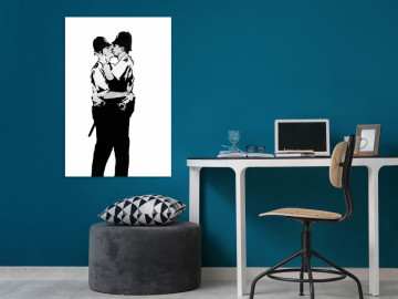 Tablou - Kissing Coppers (1 Part) Vertical - Img 1